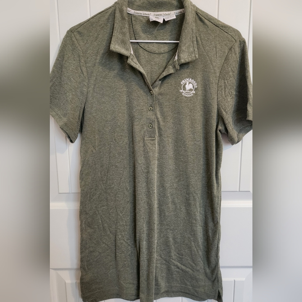 Classic Green Polo Top with Embroidered Detail